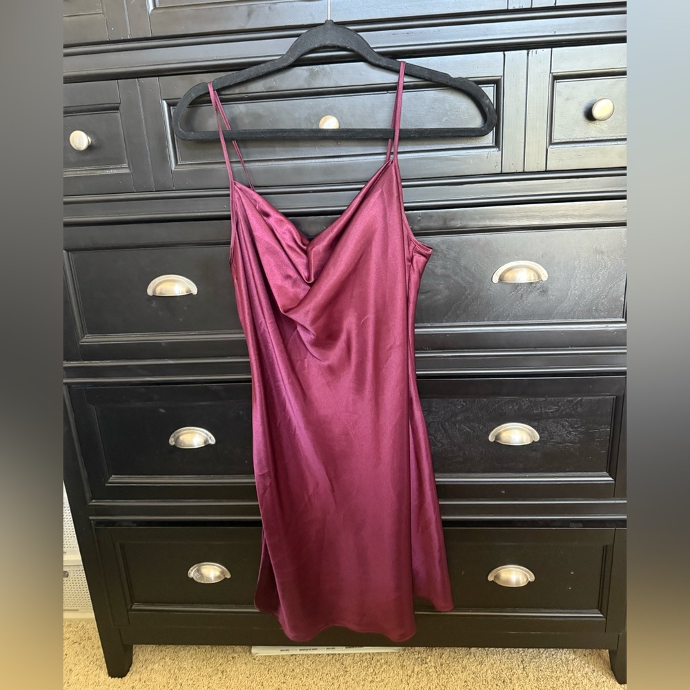 Luxurious Plum Satin Chemise